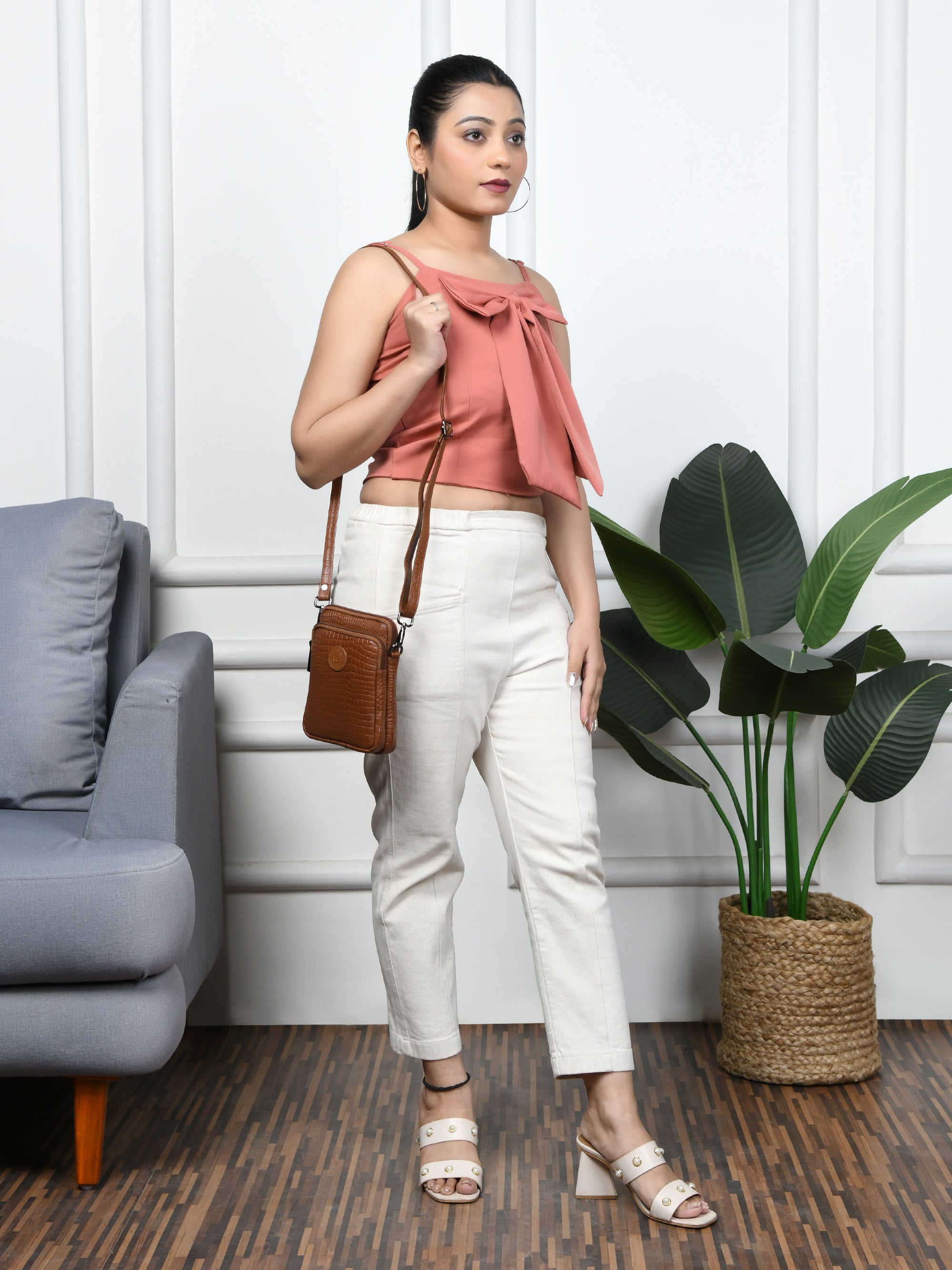 Croc Luxe Leather Sling Bag